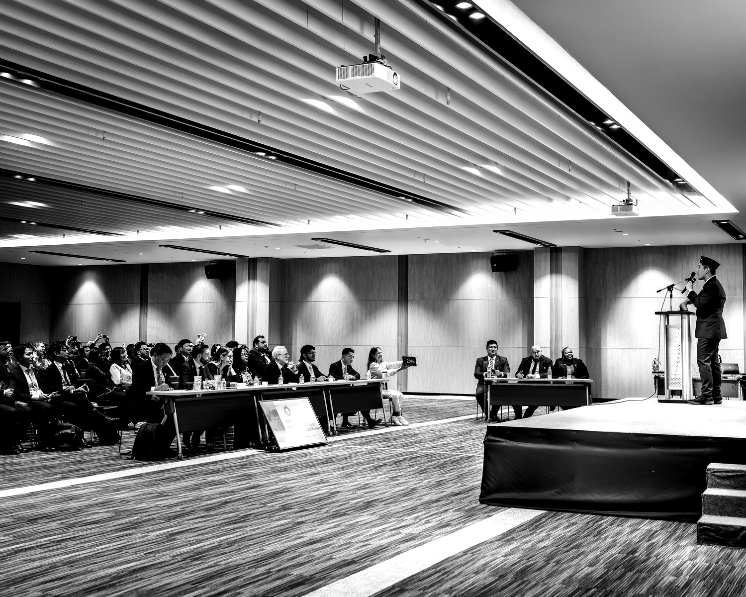 Young entrepreneurs pitching their businesses at a CYE competition